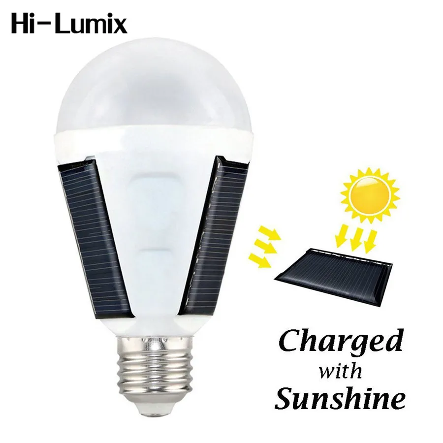 Us 849 22 Offhi Lumix 7w E27 Solar Energy Rechargeable Emergency Led Light Bulb Ac85v 265v Ip65 Waterproof For Outdoorportable Camping In Solar - 