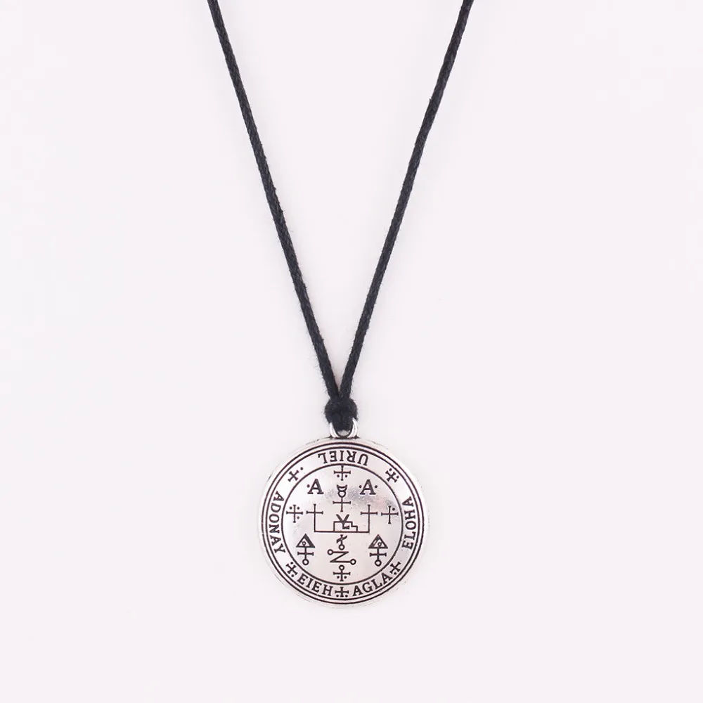 

Rope Chain Archangel URIEL Antique Silver Material Zinc Alloy Strange Viking Rune Amulet Zinc Alloy