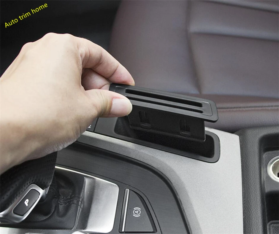 

Lapetus Center Control Card Storage Bank Card Cover Fit For Audi A4 B9 A5 Sedan Avant Allroad Quattro 2016 - 2019 Auto Accessory