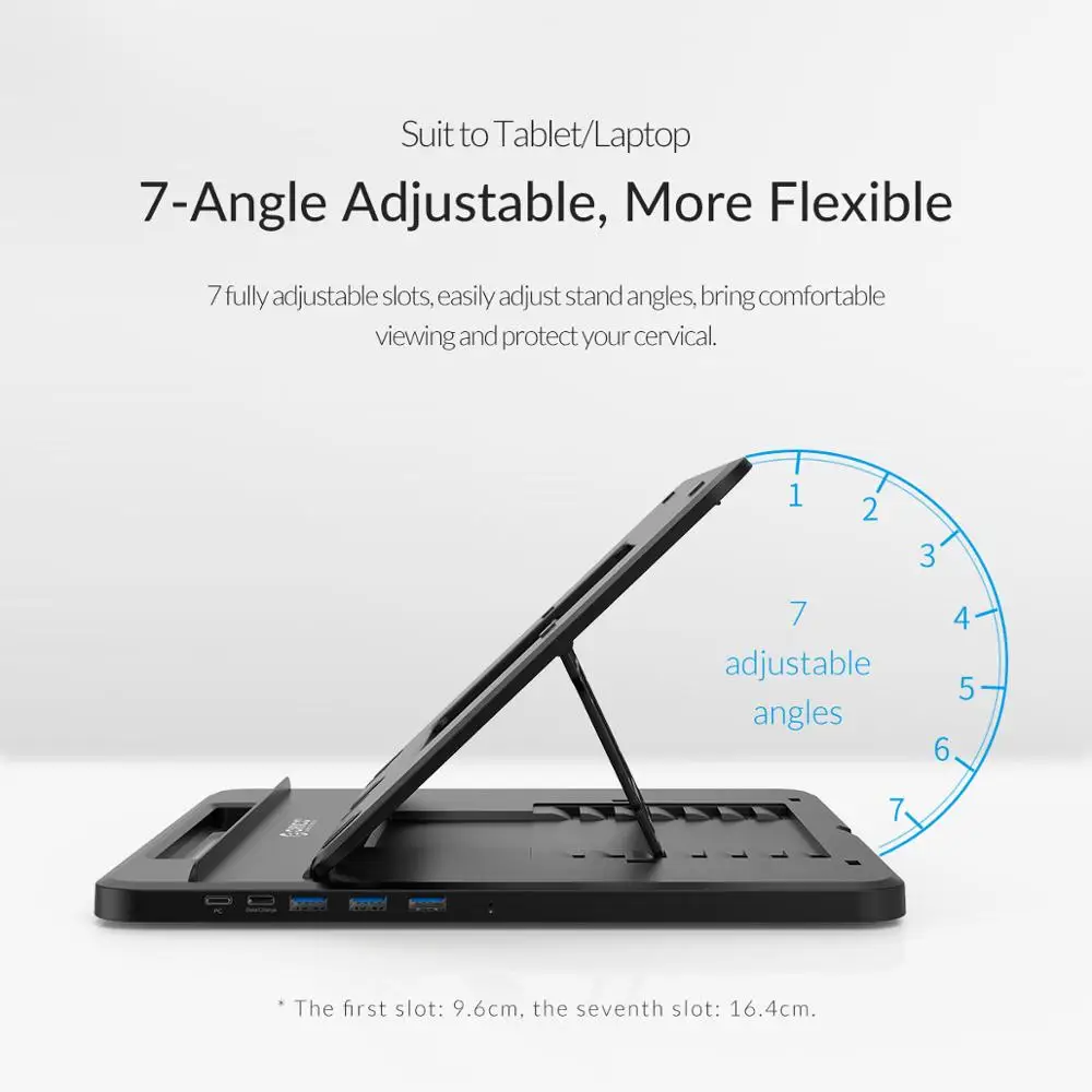  ORICO Universal Tablet Laptop Holder Stand 3 Ports USB3.0 Docking Station with Holder PD Charging F