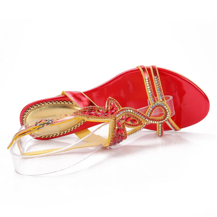 G-SPARROW 2017 Summer New Diamond Fashion Stiletto Sandals High Heels Pump Women Shoes Luxury Female Sandal Large Size Red Blue-10