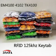 500 1000 pces em4100 125khz id keyfob rfid tag llaveros llavero porta chave cartão chave fob token anel chip de proximidade