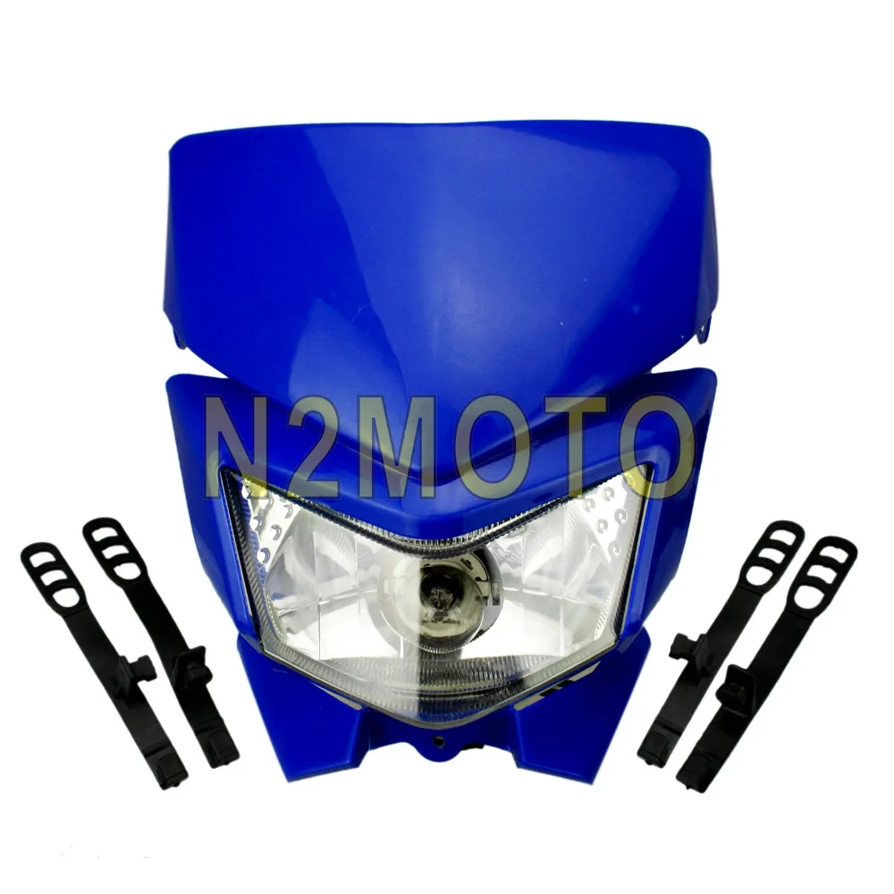 

Blue Motorcycle Enduro Headlight Dirt Pit Bike Street Fighter Head Light Front Lamp for Yamaha Suzuki Kawasaki