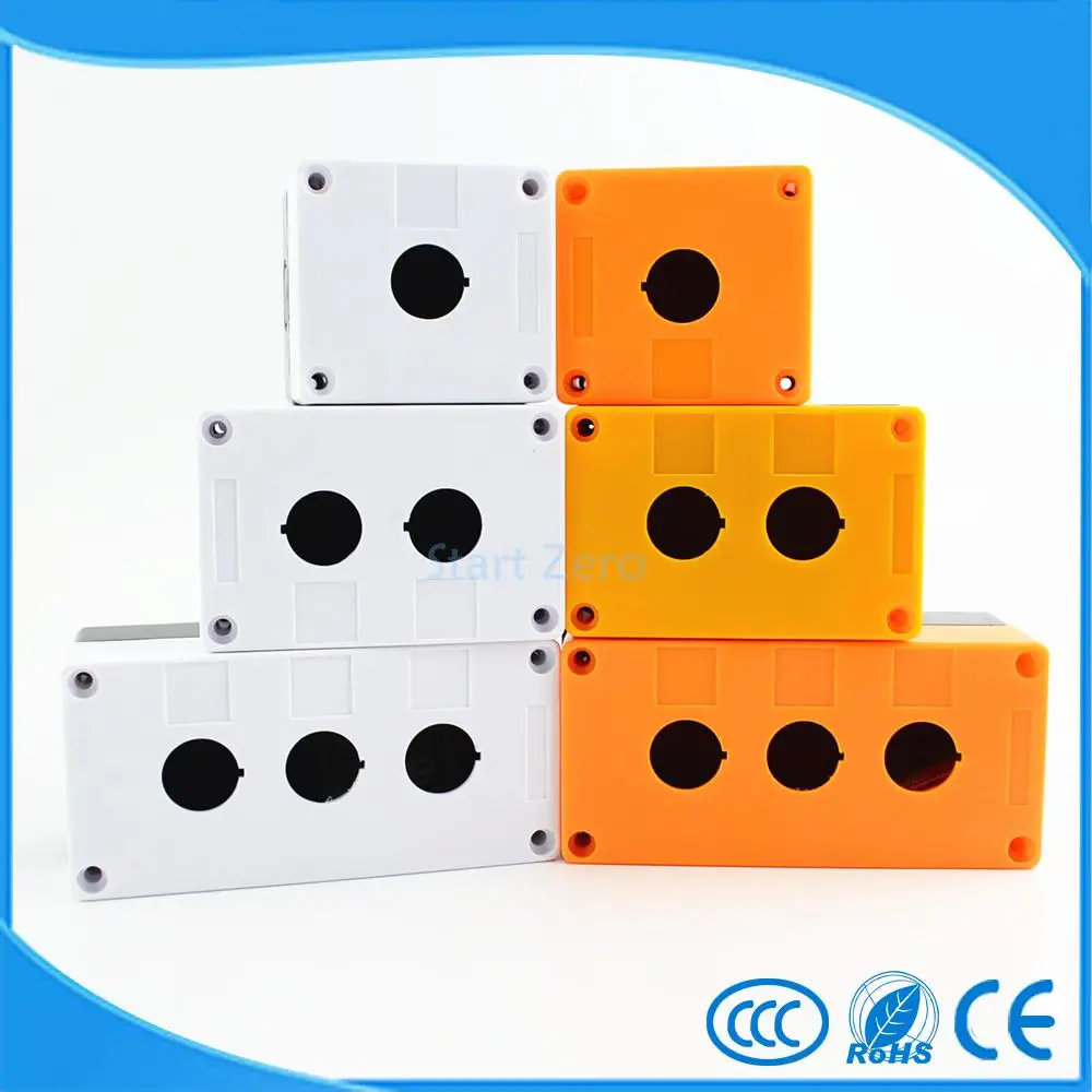 

22mm Hole push-button switch box Yellow White 1Hole 2Hole 3Hole