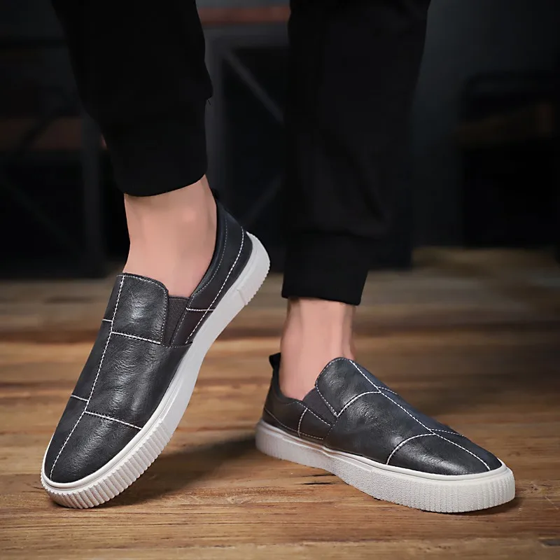 Мужская обувь кожаные мокасины Лоферы Tenis Masculino Adulto удобные слипоны без каблука