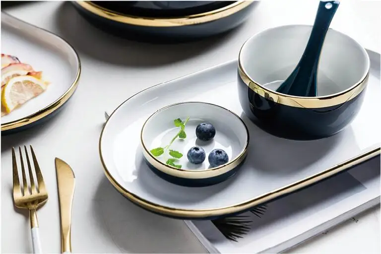 Прямая нефрита изысканный серии Европейский Золотой Полосатый чернила керамическая посуда набор для декорирования квартиры блюдо чаша кимчи тарелка для стейка