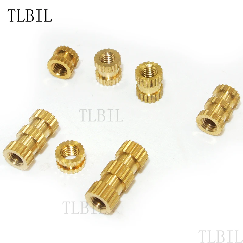 

100Pcs/lot Brass insert M2.5 Through thread brass insert nuts knurled nuts for injection moulding
