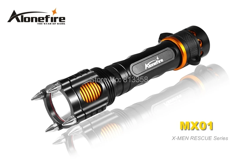 

Free shipping AloneFire MX01 X-MEN Series CREE XM-L2 LED 6 mode fully functional alarm rescue led flashlight torch