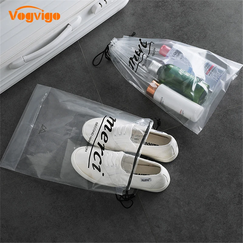 Vogvigo PortableTransparent Drawstring Storage Cosmetic Bag Waterproof Organizer Makeup Bags Travel Toiletry Case Accessories