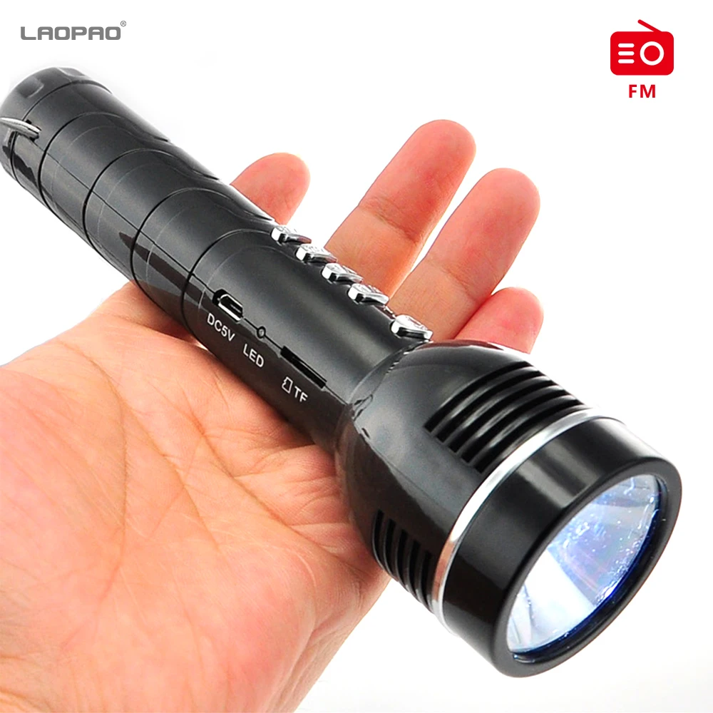 

LED Rechargeable Flashligh FM Radio twith 18650 Battery Outdoor Camping Powerful Led Flashlight LAOPAO
