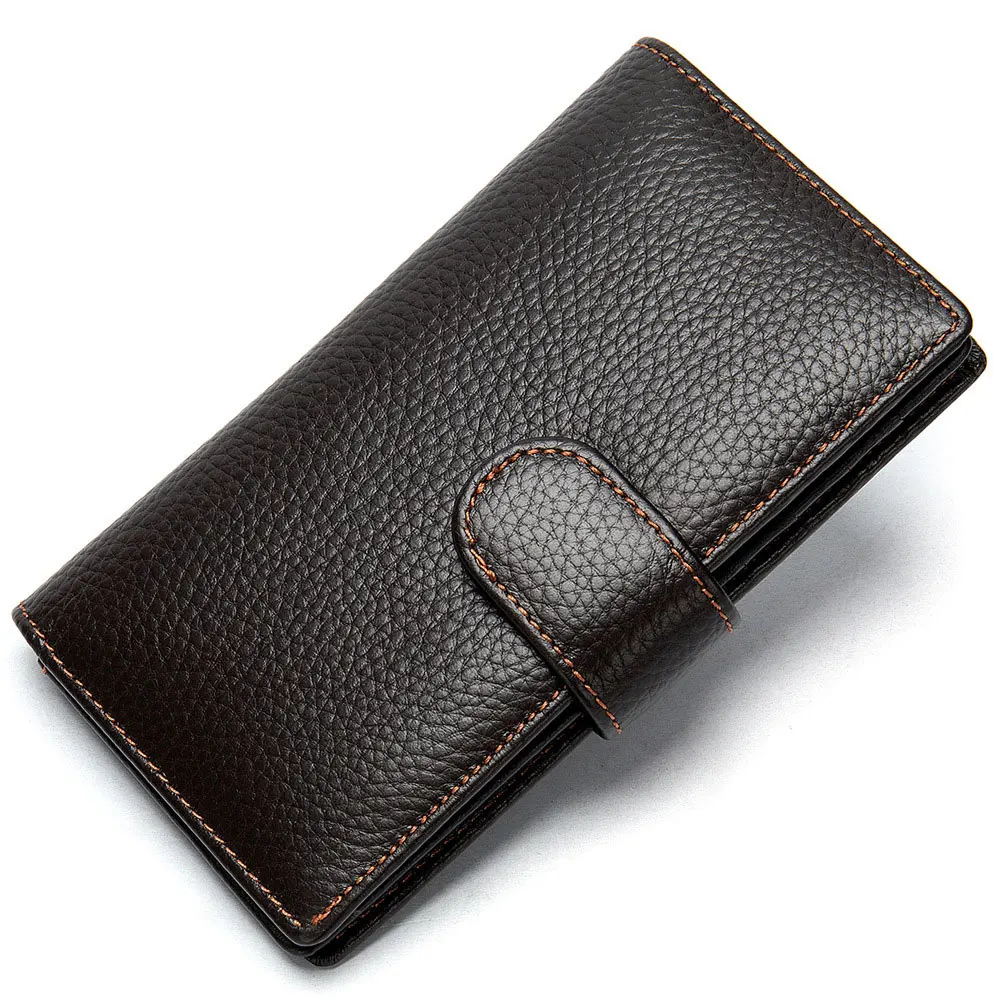 

New business long men's wallet lychee retro leather coin purse card package