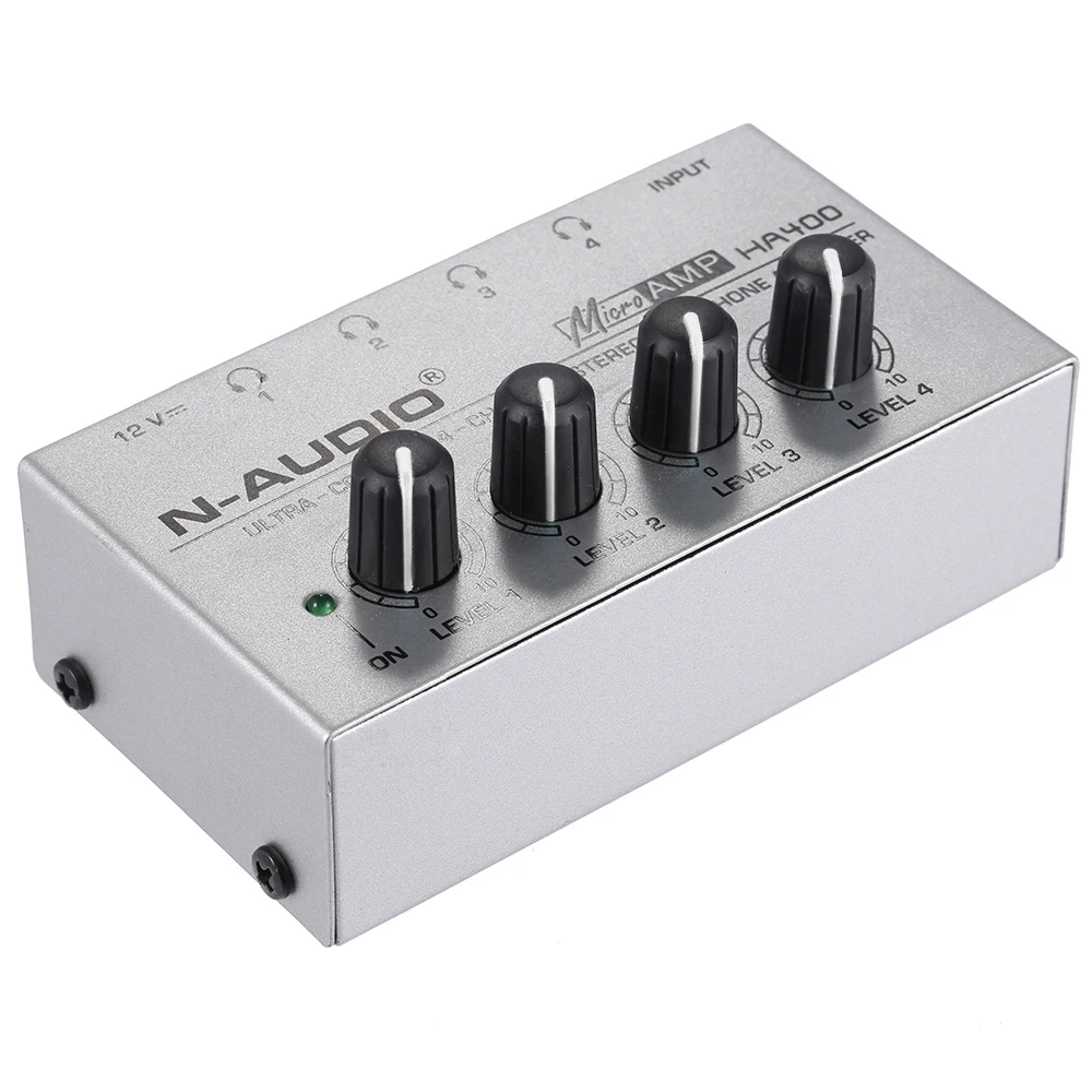 

HA400 Ultra-compact 4 Channels Mini Audio Stereo Headphone Amplifier with Power Adapter