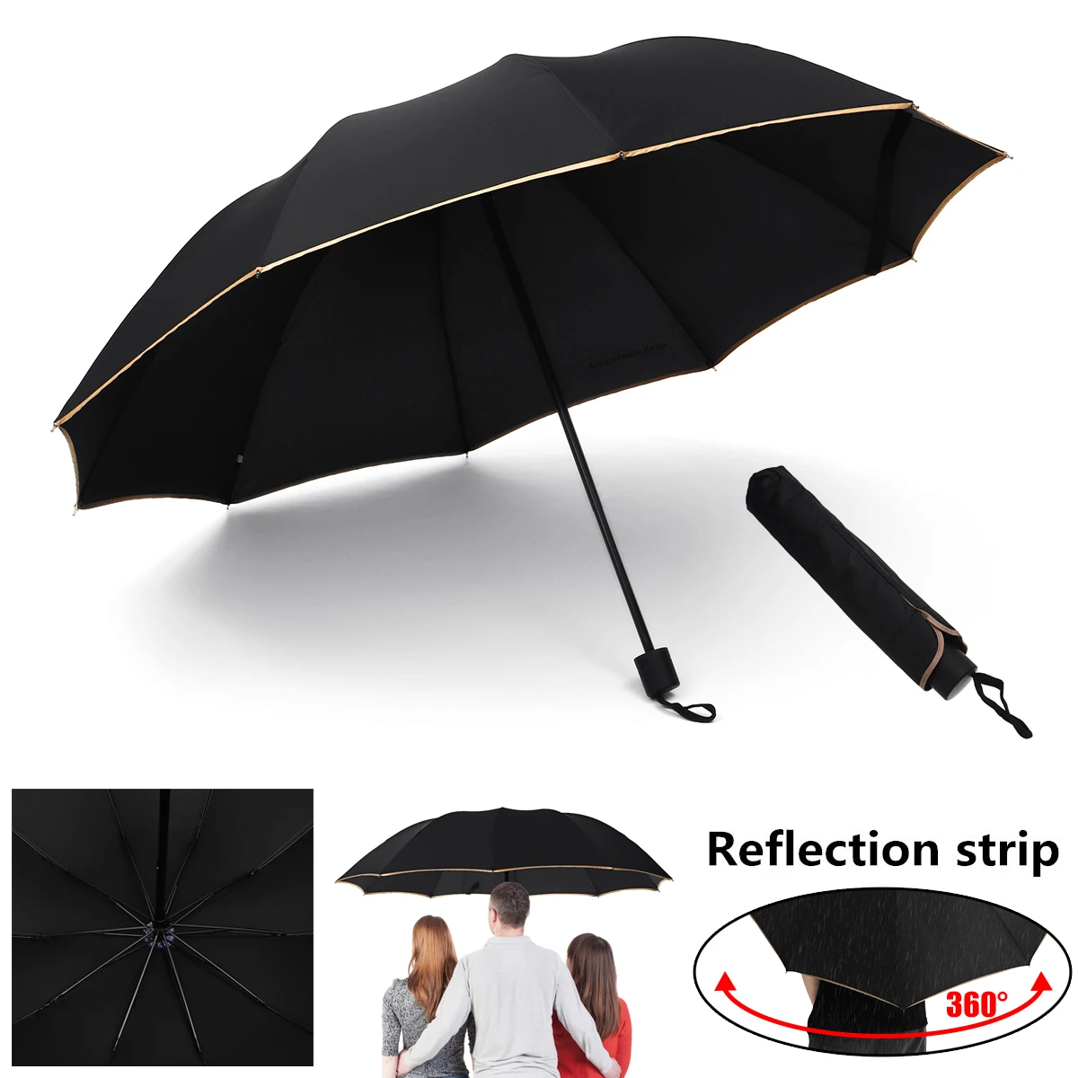125CM Big Top Quality Umbrella Men Rain Woman Windproof Large Umbrellas