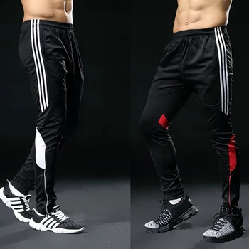 

2019 Hot Sale Sports Pants For Men Fitness Gym Football Leggings Thin Running Soccer Training Long Pants Futbol Trouser White