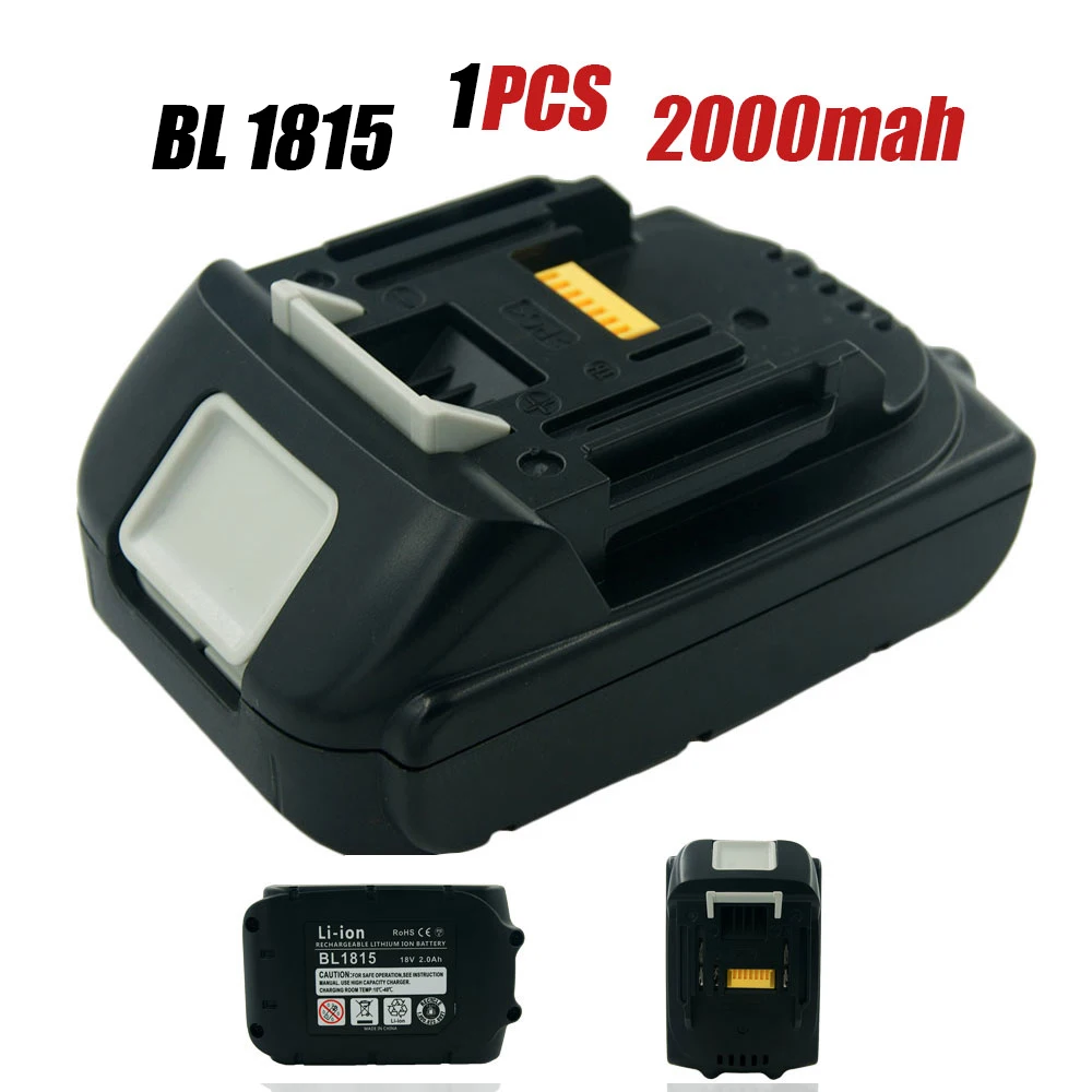 1XNew Replacement for Makita BL1815 18V 2.0AH Lithium Power Tool Rechargeable Battery for BL1830 BL1840 BL1845 LXT400 194230-4 1XNew Replacement for Makita BL1815 18V 2.0AH Lithium Power Tool Rechargeable Battery for BL1830 BL1840 BL1845 LXT400 194230-4