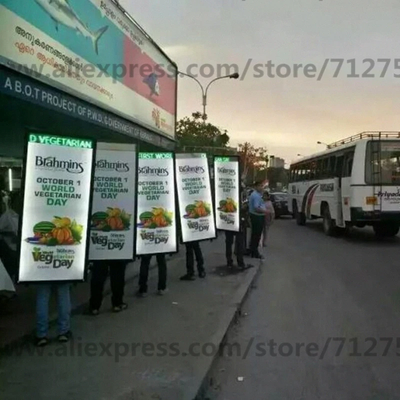 Новинка года человека односторонний LED Гуляя billboard Moving msg 63x120 см