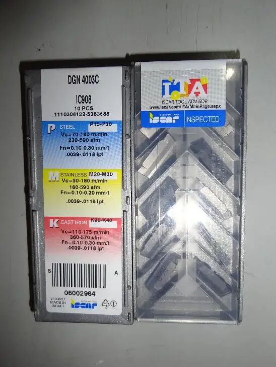 Оригинал Iscar 10 шт. DGN DGN4003 DGN4003C IC908 карбидная вставка для токарного станка