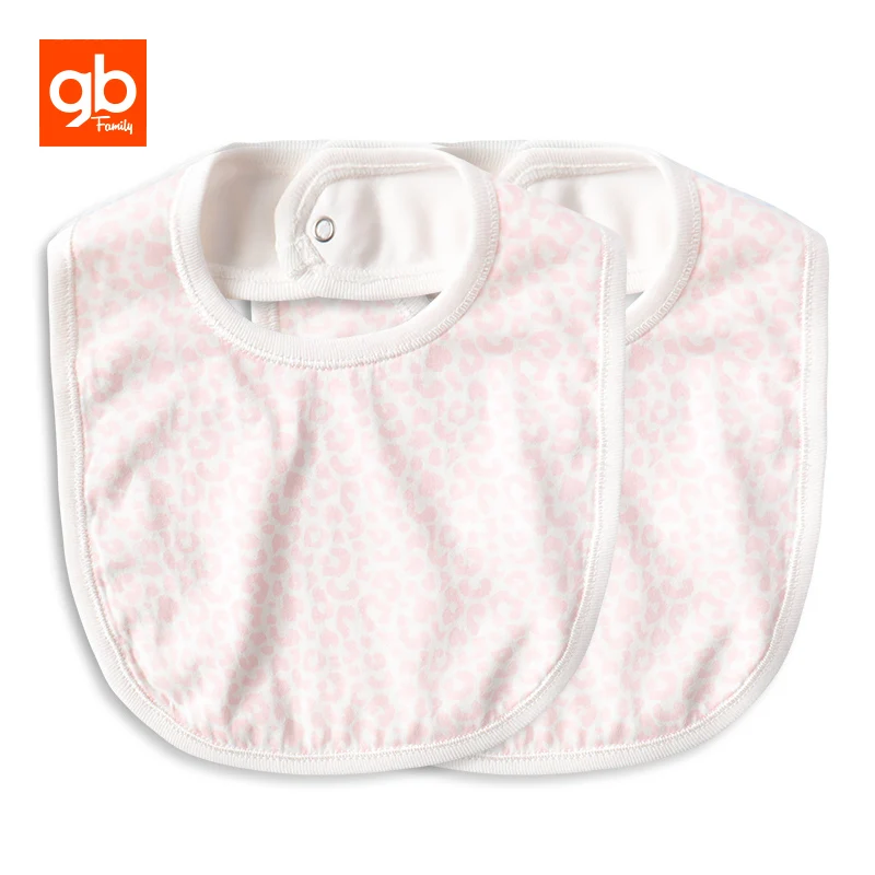 

GB Modal 2pcs Baby Bibs Soft Absorbent Burp Cloth Leopard Prints Feeding Bib with Buckle for 0-12 Months Old