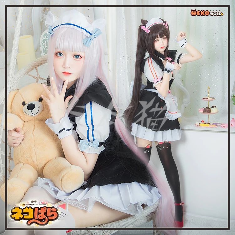 Аниме Nekopara Chocola Ванильная Горничная Косплей кокосовый костюм сексуальные вечерние карнавальные костюмы на Хэллоуин для женщин