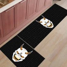 2 шт. кухонные подстилки И КОВРИКИ НАБОР Современный японский самурайская маска домашний декор Нескользящая зона бегун входной коврик