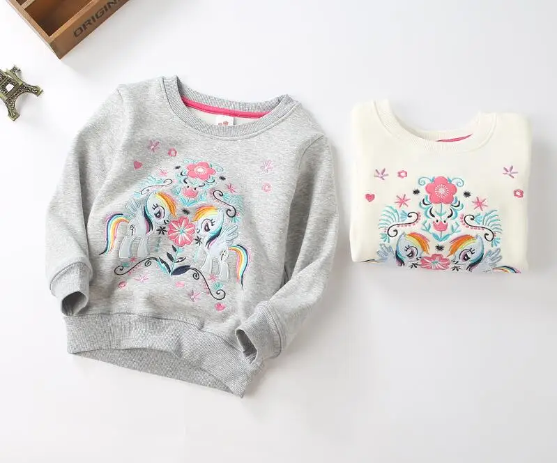 

Autumn winter Baby girls embroidery horse Sports Clothes Children thicken Hoodie Sweatshirts Coat Kids Clothing jacket Outerwear