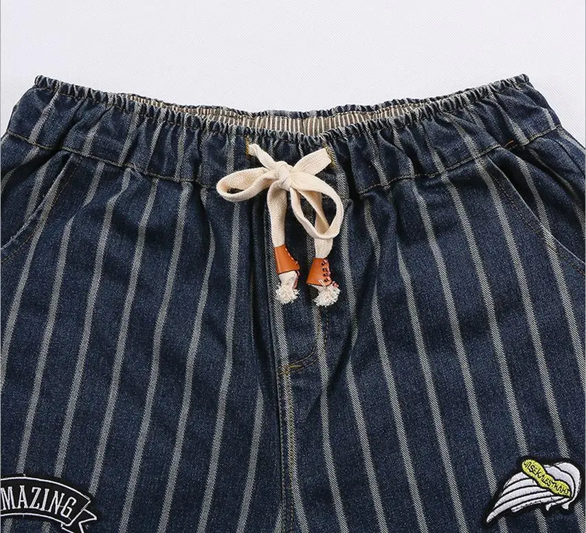 2XL-6XL Plus size 2017 Spring new Korean version striped cotton jeans women's loose Ankle-Length was thin wide leg pants wj374 2XL-6XL Plus size 2017 Spring new Korean version striped cotton jeans women's loose Ankle-Length was thin wide leg pants wj374