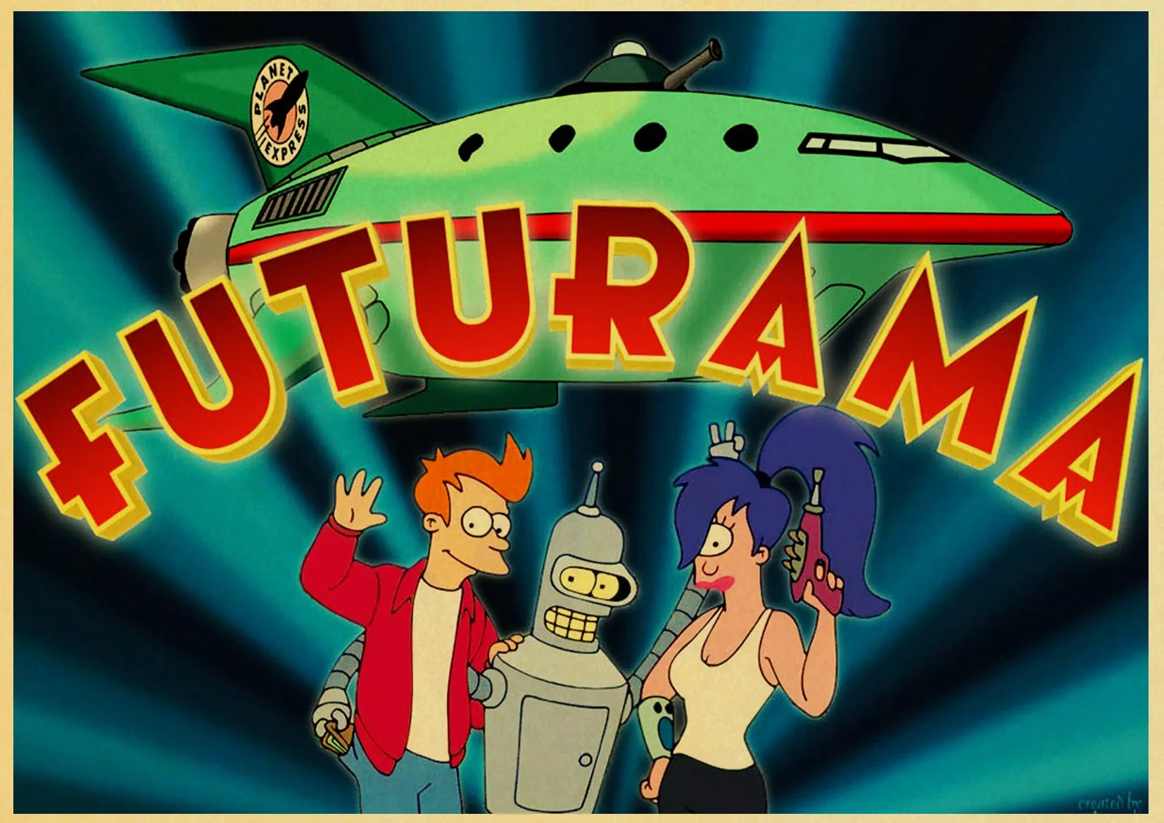 ВИНТАЖНЫЙ ПЛАКАТ мультфильм FUTURAMA живопись Ретро плакат крафт-бумага для декора на стену для дома и бара