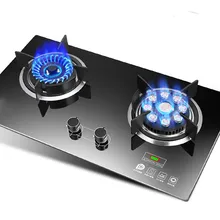 Home Gas Stove Embedded Double Dual-cooker Natural Gas Liquid Gas Desktop Furnace Commercial 2 Pot Built-in Hobs Kitchen Ranges