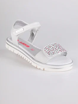

ACE Sandals with tears and rhinestone-White
