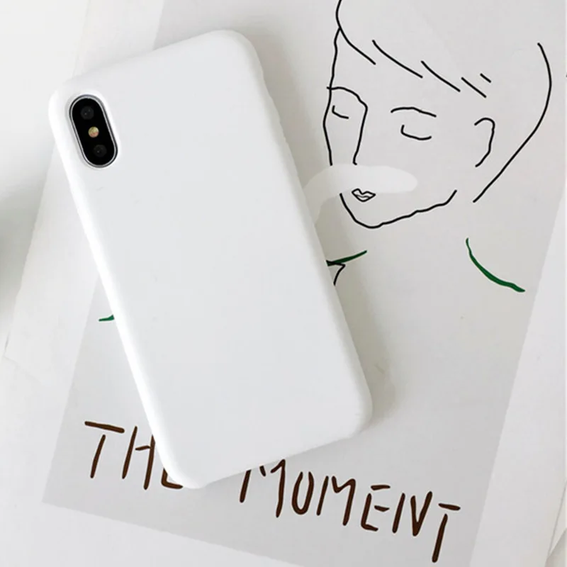 

TPU Silicone cases Color for iPhone X/8/7 Plus High Quality Silicone Frosted Shockproof white cover for iPhone 7/8/6/6s plus