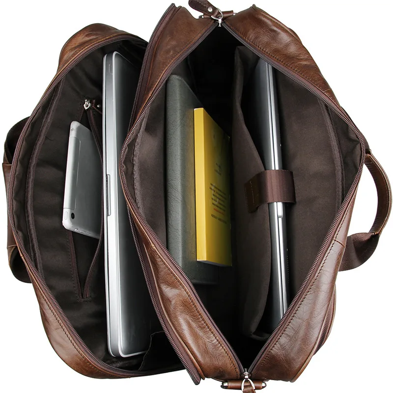 Nesitu винтажный большой кофейный черный натуральная кожа 15,6 ''17'' ноутбук офисный мужской портфель деловая сумка-мессенджер