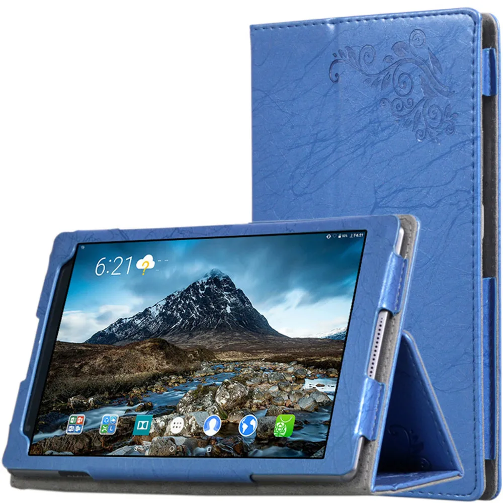 Чехол книжка из искусственной кожи с однотонным принтом и подставкой для Lenovo tab 4 8