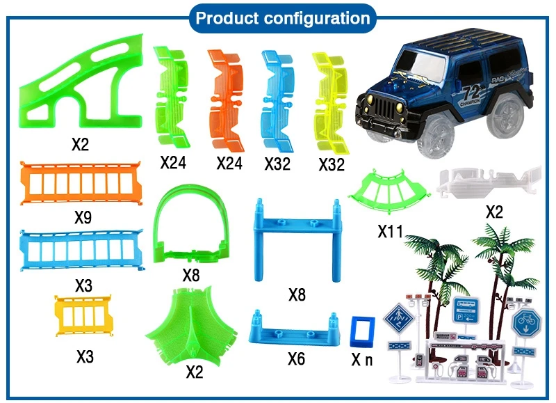 Новый Тип трек игрушечных автомобилей светодиодные фонари трек 2 in1 free transform сборки интерактивный пазл обучения детей игрушки светящийся