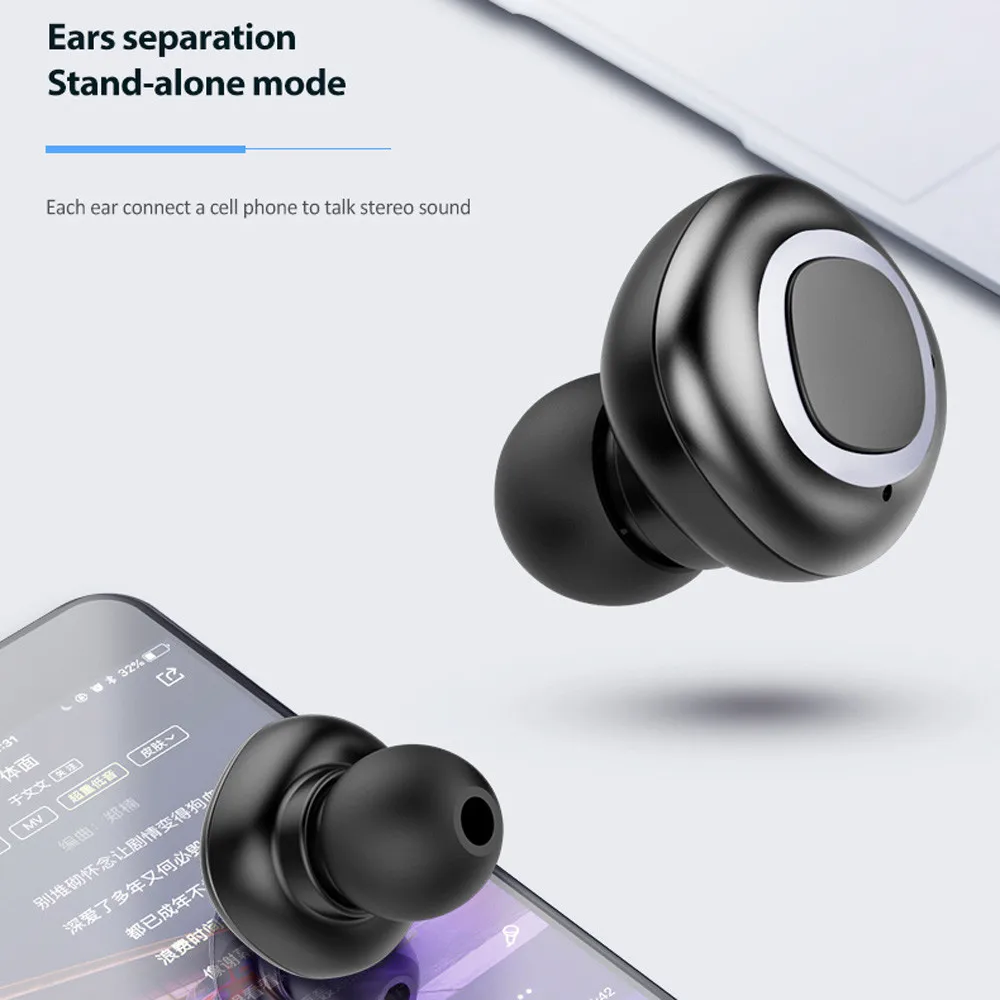 

Instock Mini Wireless Earphone Twins Voice Control Bluetooth 4.2 Earbuds In-Ear Stereo Headphones Sport Headset Noise Reduction