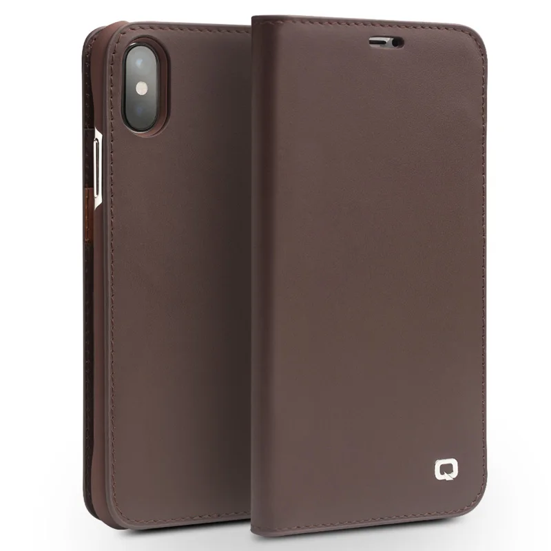 

QIALINO Leather Case Wallet for iPhone XS MAX XR X Apple Genuine Leather Phone Case Cover for iPhone XR Ultra Slim Flip Folio