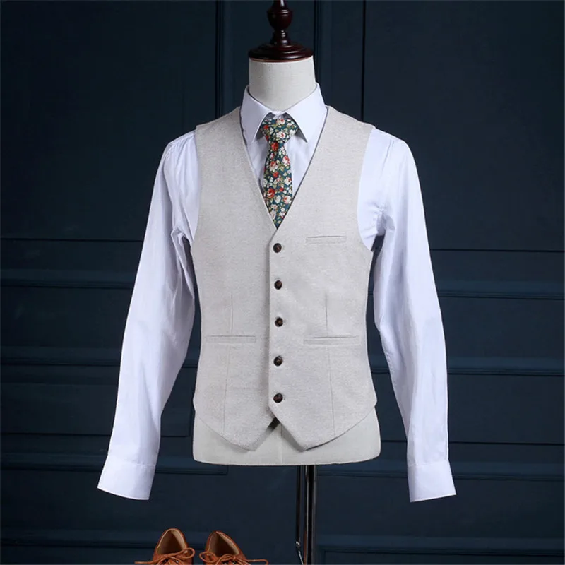 RUELK Men Wedding Suits 2019 Slim Fit Real Groomsmen Beige Shawl Lapel Groom Suit Mens Tuxedo Blazer Wedding/Prom Suits 3 Pieces