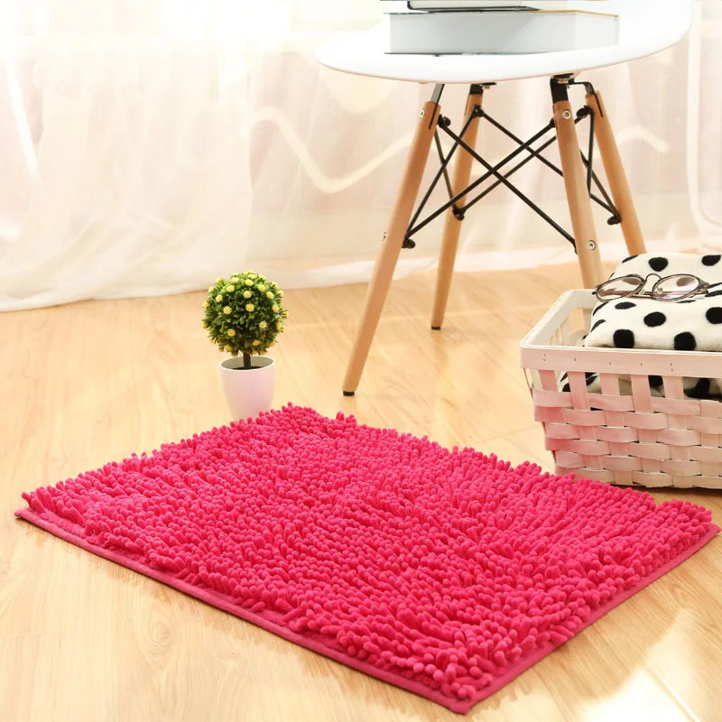 MustHome 40x60 см нескользящий коврик для ванной из микрофибры современный коврик для ванной комнаты - Цвет: RoseRed