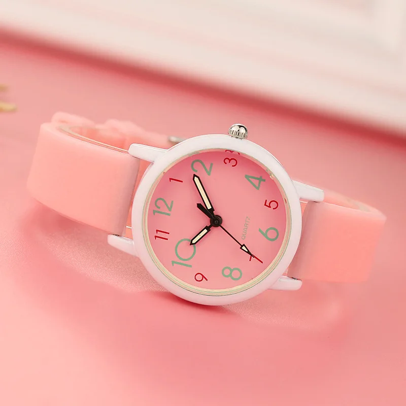 

Kids Sports Watches Fashion Silicone Band Watch Sweet Color Dress Wristwatches Luminous Clock for Students Girls Boys Cute Watch