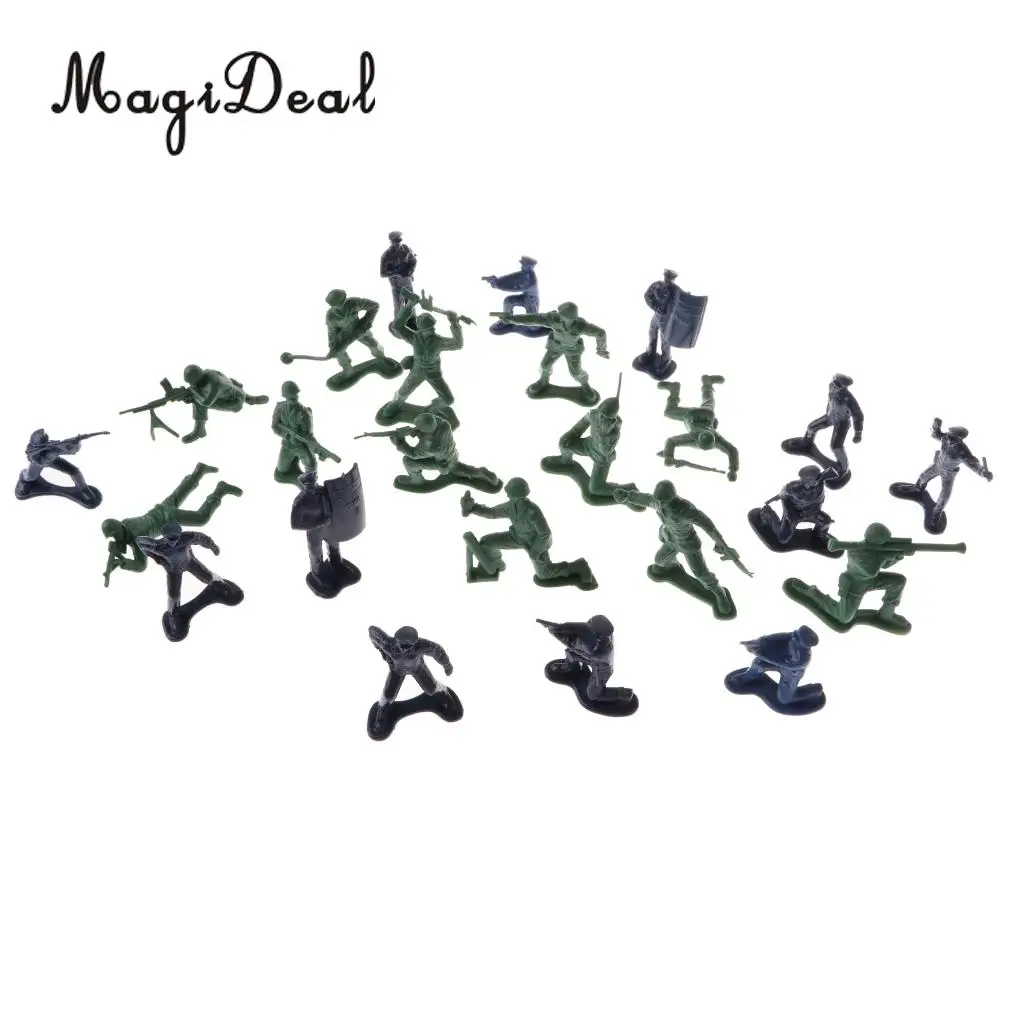 MagiDeal 5cm Plastic Army Men Action Figures Soldiers&Police Toy for Army Sand Scene Landscape Children Boys Toys Cool Gift