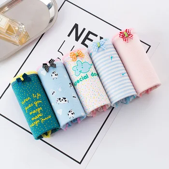 

3pcs/lot Women's Panties Cotton Stripes Gril student Briefs Female Underwear Sexy Lingerie Ladies Underpants women underwear
