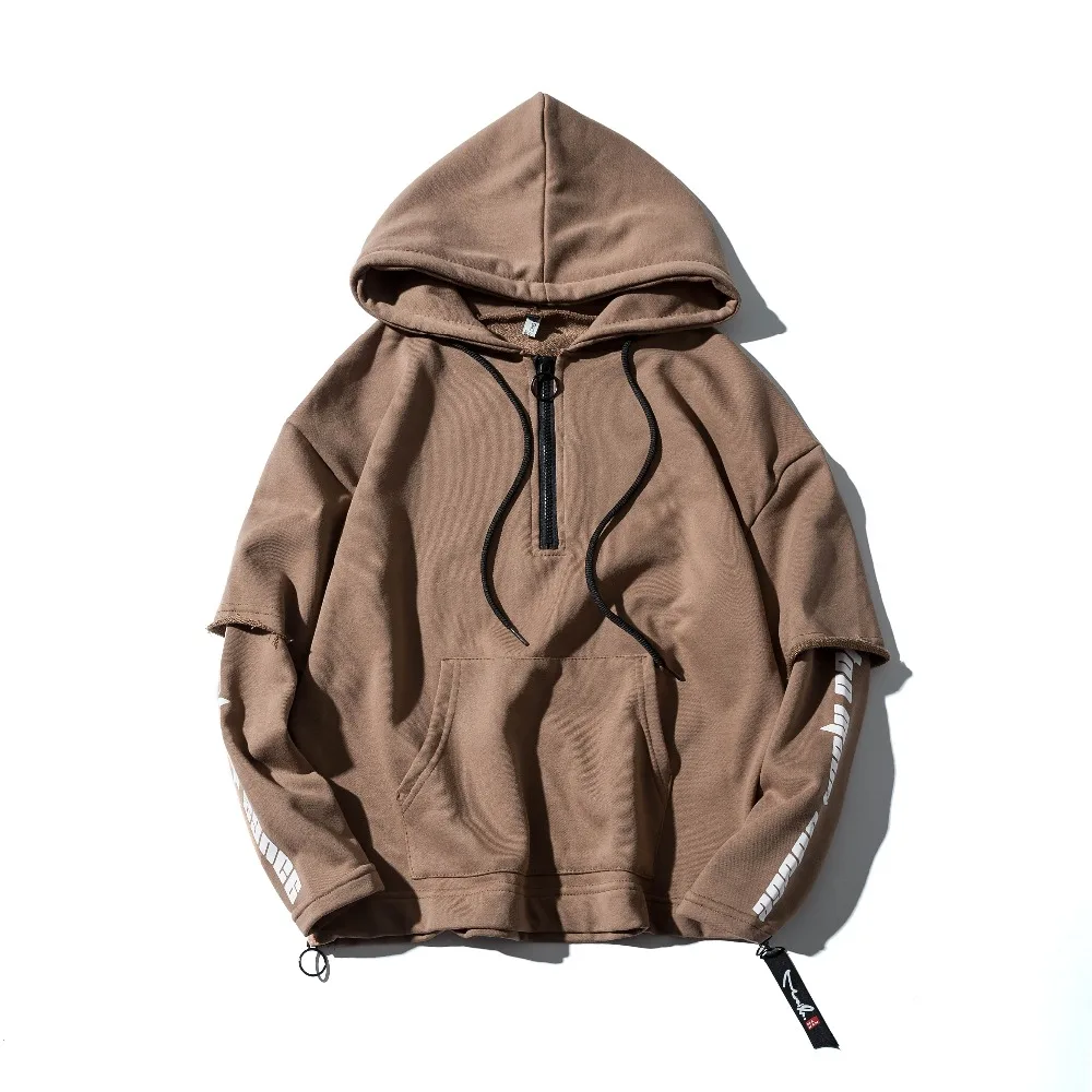

new spring false two Korean men handsome printing leisure Hoodie coat