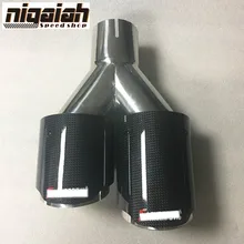 LEFT Side New Universal Carbon Fiber Stainless Steel 3.5” outlet and 2.5” inlet Akrapovic Carbon Exhaust End Pipe