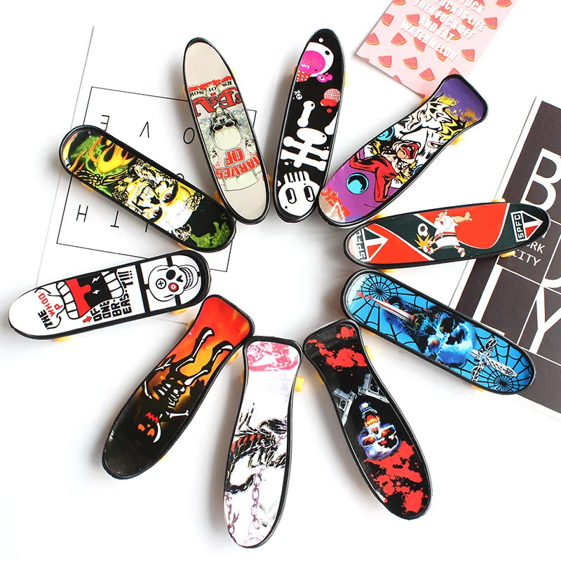 

Print professional Alloy Stand FingerBoard Skateboard Mini Finger boards Skate truck Finger Skateboard for Kid Toy Children Gift
