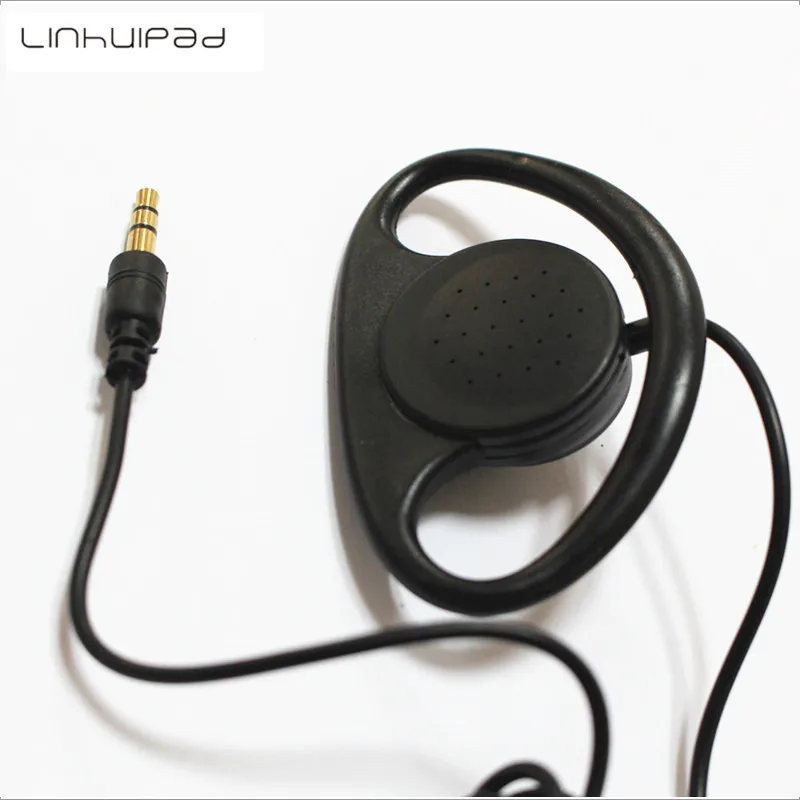 Linhuipad 500pcs Soft Hook Earphone 1bud Stereo Earpiece D Shape
