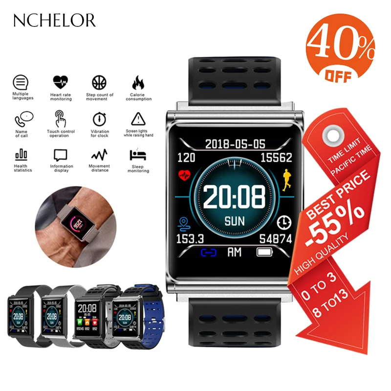 

Smart Bracelet Watch Color Screen Waterproof Wristband Heart Rate Blood Pressure Monitor Pedometer Sport Fitness Tracker Band