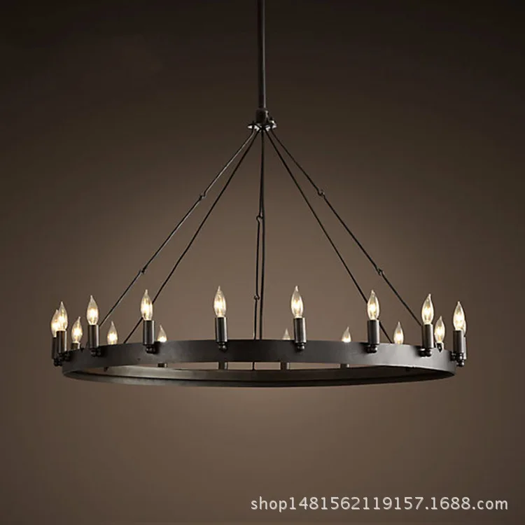 

wrought iron industry, the wind pendant Sitting room cafe restaurant bull tungsten filament lamp round table