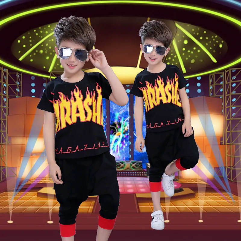 New Children Hip Hop Stage Wear Clothing Set Jazz Dance Costumes Girls Street Dance Sequins Show Clothes Modern Child (1)