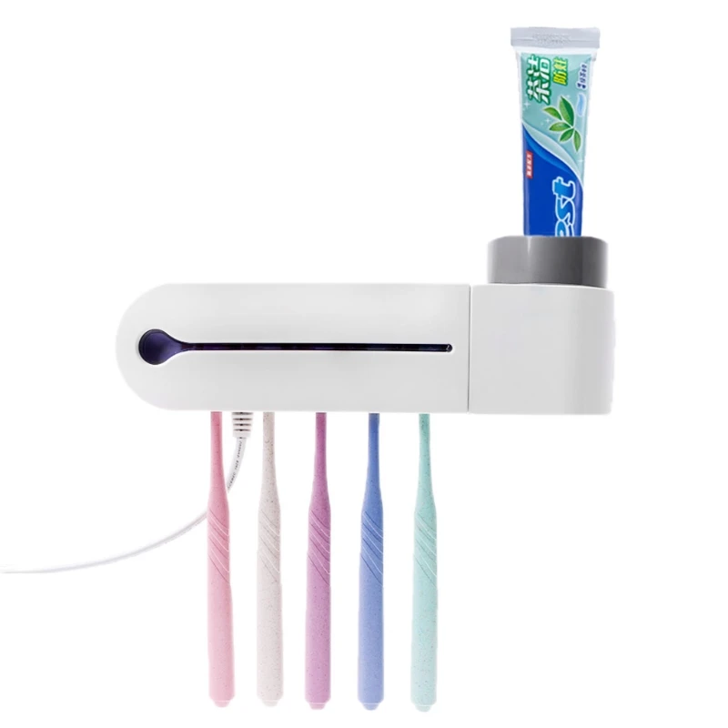 

UV Light Sterilizer Toothbrush Holder Cleaner & Automatic Toothpaste Dispenser
