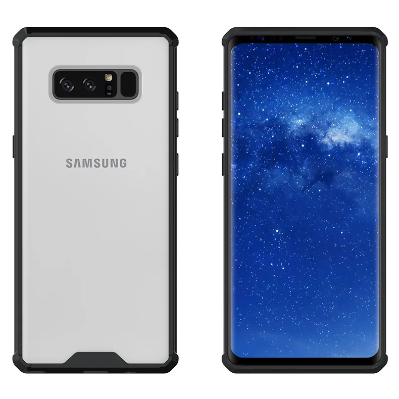 Дизайн Note8 прозрачный кейс на заднюю панель с красочными ТПУ сильная чехол-бампер рамка для samsung Galaxy Note8 самую лучшую защиту