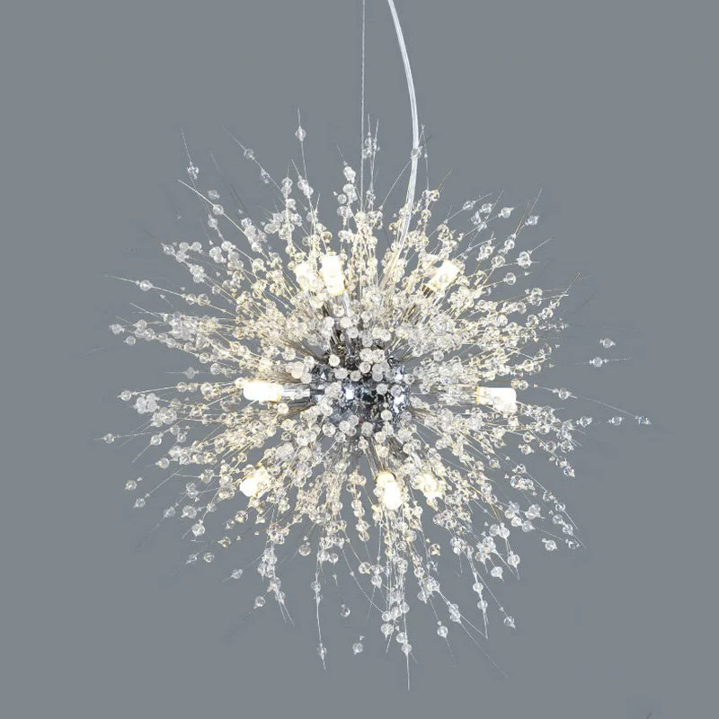 Shinning star modern dandelion k9 crystal chandelier with led bulbs